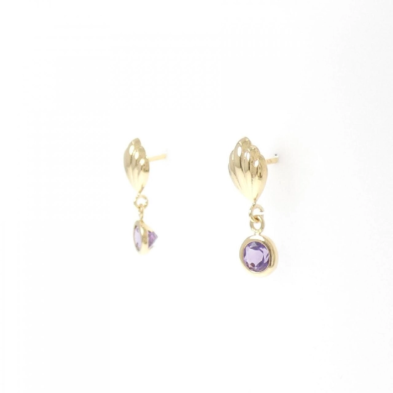 K18YG Amethyst Bông tai - Hàng hiệu Authentic 871124