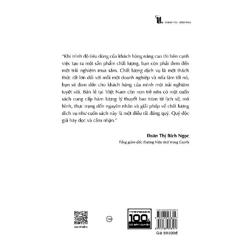 Mô Hình Chất Lượng Dịch Vụ Trong Bán Lẻ - Giải Pháp Dành Cho Doanh Nghiệp Bán Lẻ Và Doanh Nghiệp Kinh Doanh Dịch Vụ - Đào Xuân Khương 297038