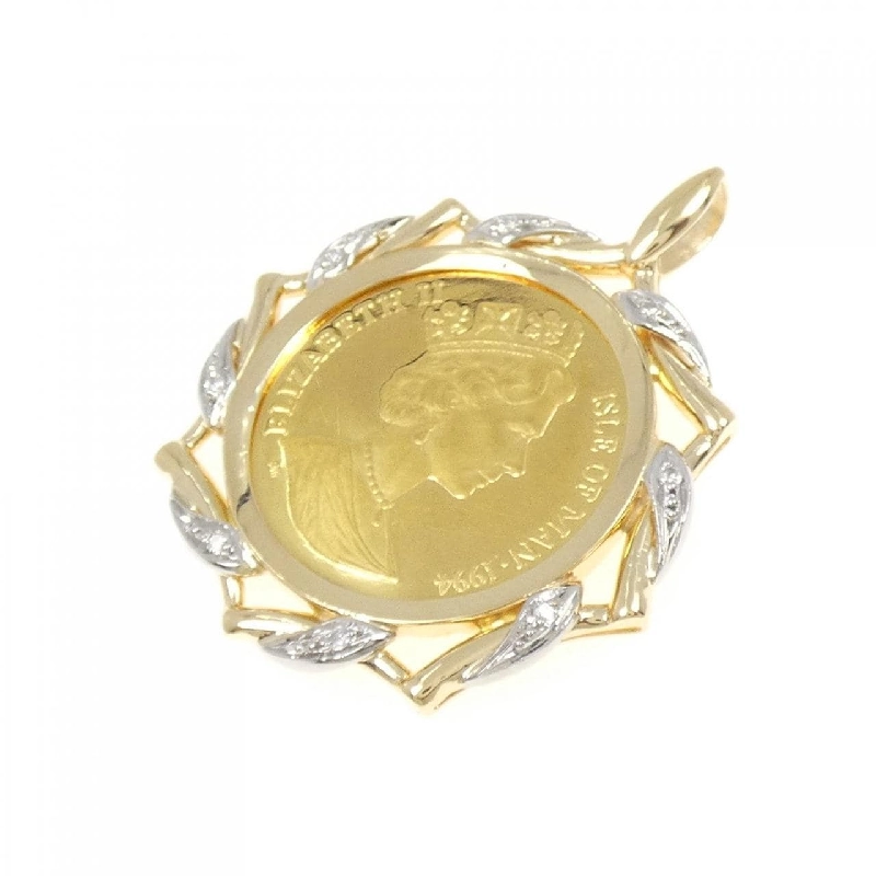 K18/PT900(khung) Dây chuyền đồng tiền kim cương 0.07CT - Hàng hiệu Chính hãng 866666