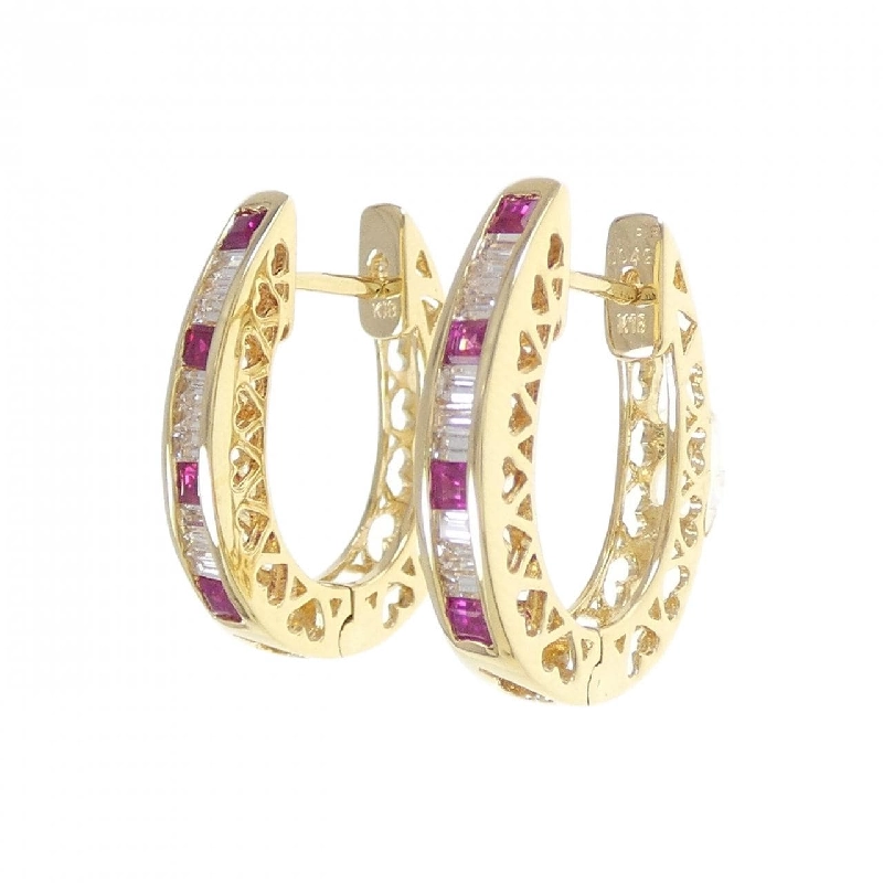 K18YG Bông tai Ruby 0.58CT - Hàng hiệu Chính hãng 870607