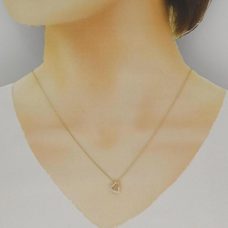 K18YG Dây chuyền kim cương hình trái tim 0.10CT - Hàng hiệu Chính hãng 856748