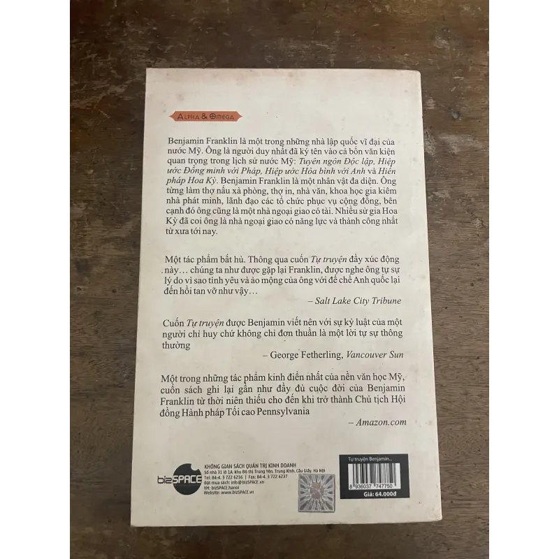 Tự truyện Benjamin Franklin 780483