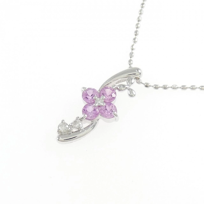 K18WG Hoa Sapphire Dây Chuyền - Hàng hiệu Chính hãng 859029