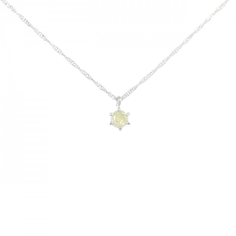 K18WG Solitaire Dây chuyền kim cương 0.1CT - Hàng hiệu Chính hãng 863824