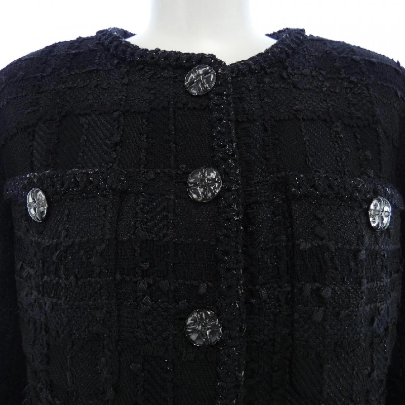 Áo khoác không cổ CHANEL 635390