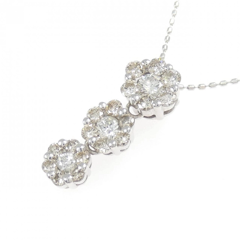 K18WG Hoa Kim Cương Dây Chuyền 1.00CT - Hàng hiệu Chính hãng 857900