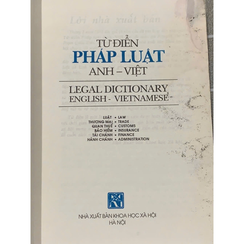 TỪ ĐIỂN PHÁP LUẬT ANH - VIỆT LEGAL DICTIONARY ENGLISH - VIETNAMESE 545911
