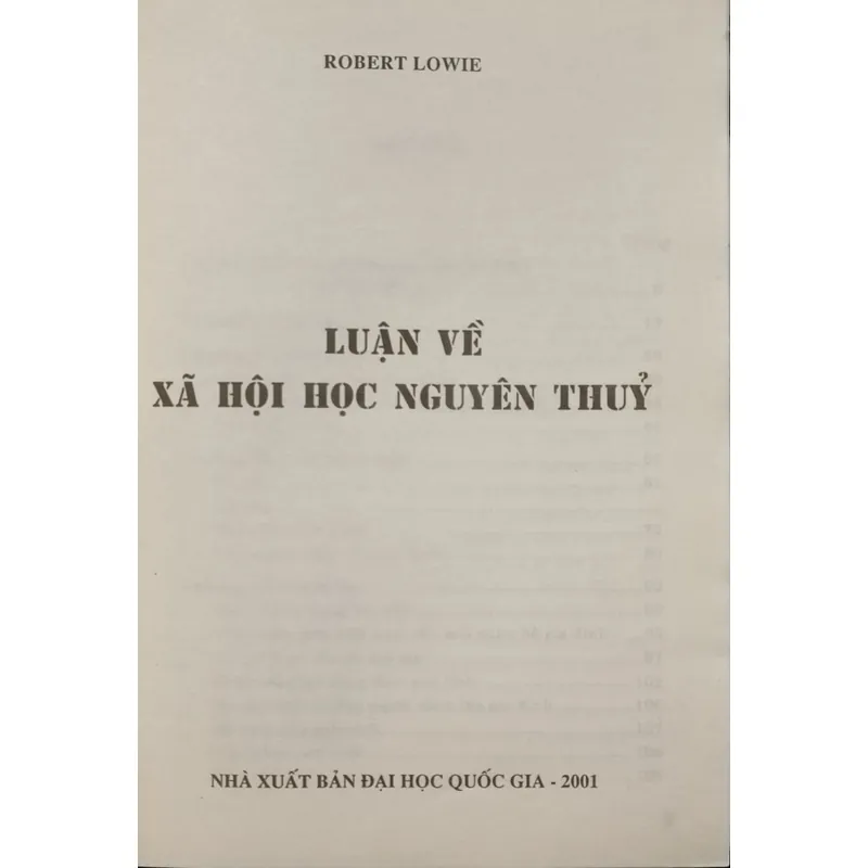 Luận về xã hội học nguyên thủy (Robert Lowie) 739795
