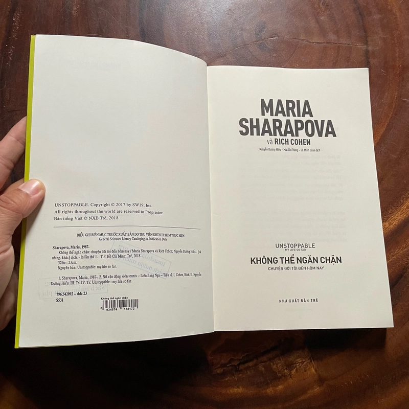 II Tựa sách: Không Thể Ngăn Chặn Chuyện Đời Tôi Đến Hôm Nay - MARIA SHARAPOVA - 2018 446586