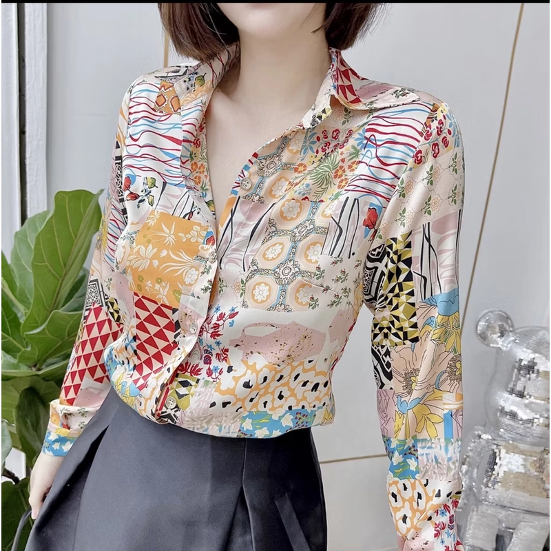 Áo sơ mi hoạ tiết size L đã mặc 2 lần 325223