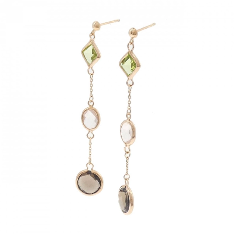 K18PG Bông tai thạch anh - Hàng hiệu Authentic 872833