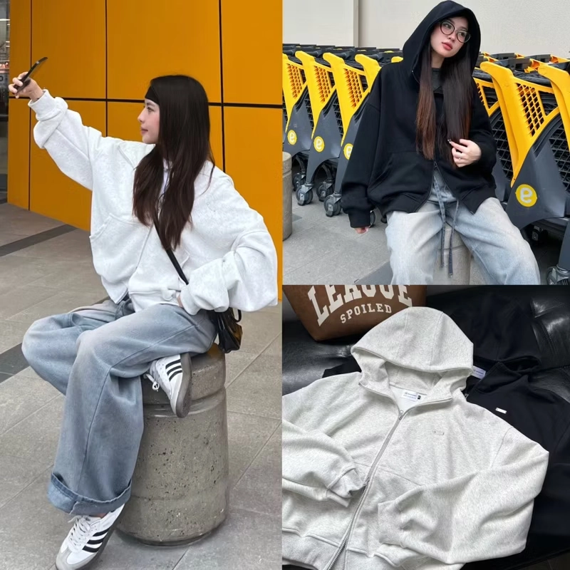 ÁO KHOÁC HOODIE LỬNG XÁM TIÊU DEROSÉ SG 335862