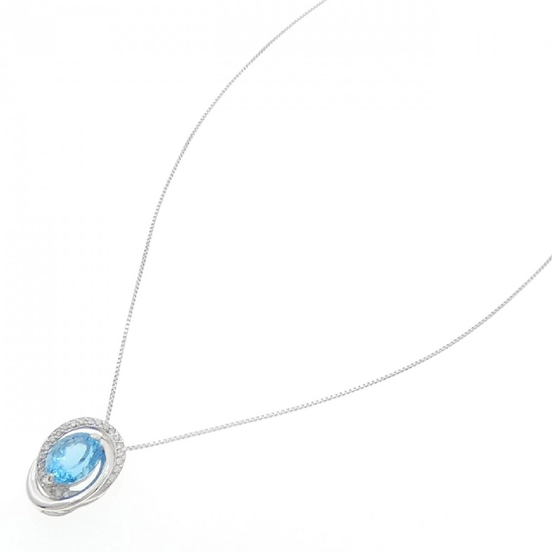 K18WG Blue Topaz Necklace - Hàng hiệu Authentic 859917