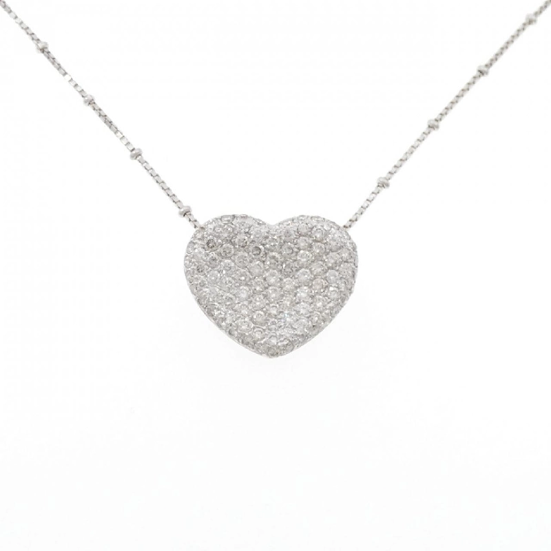 K18WG/750WG Dây chuyền kim cương hình trái tim 1.53CT - Hàng hiệu Chính hãng 861851