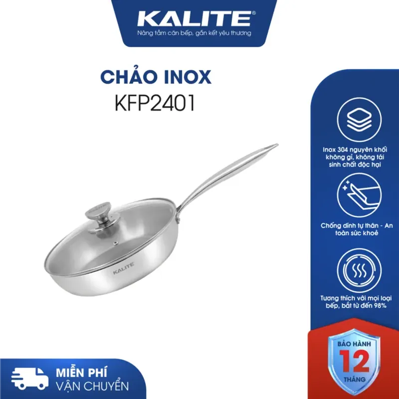 Chảo rán inox liền khối cao cấp KALITE KFP2401 693705