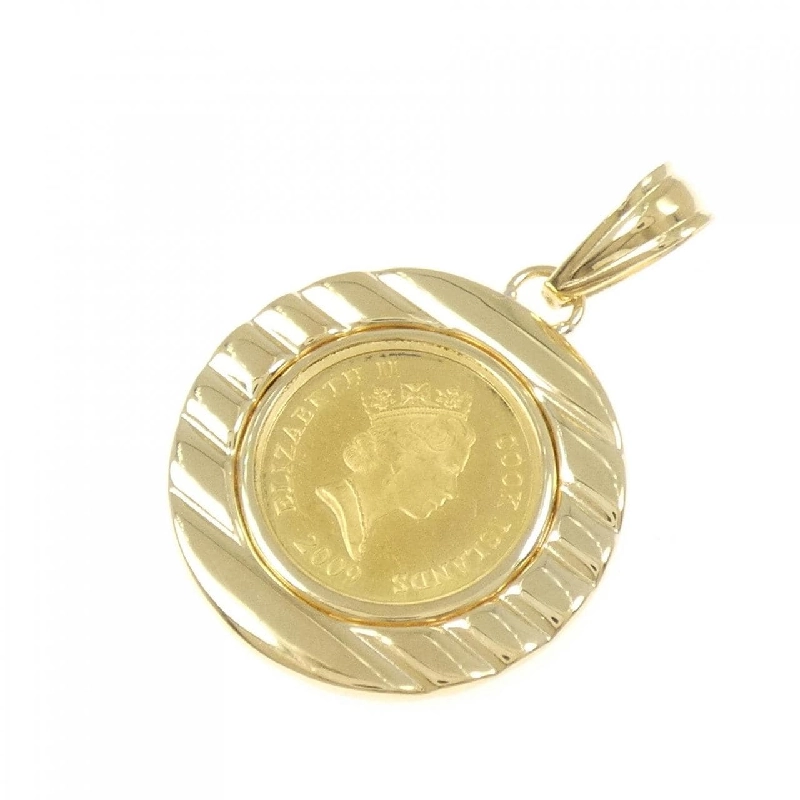 K18YG(枠) Đồng xu Mặt dây chuyền - Hàng hiệu Authentic 869441