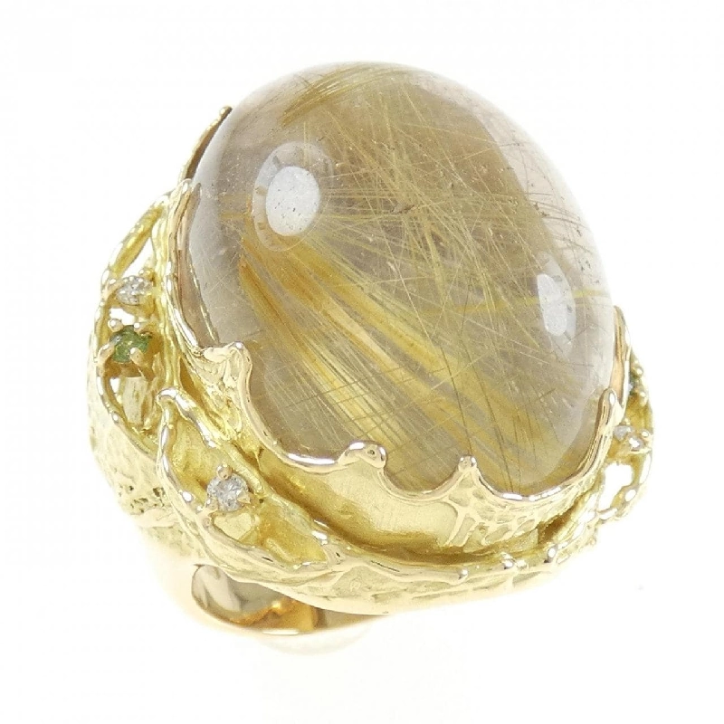 Nhẫn thạch anh rutile K18YG 46.26CT 672251