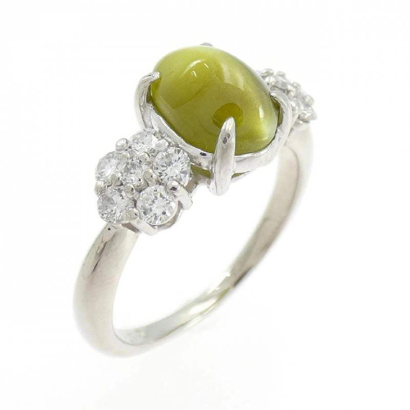 Nhẫn PT900 hoa Chrysoberyl Cat's Eye 3.61CT - Hàng hiệu Authentic 851381