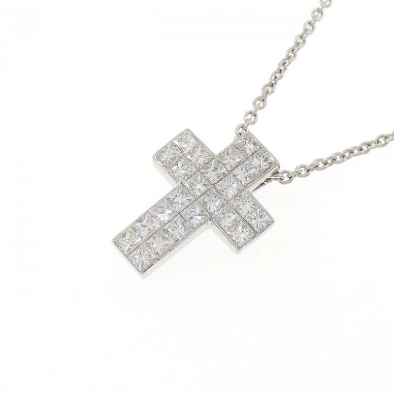 K18WG Dây chuyền kim cương chéo 1.14CT - Hàng hiệu Chính hãng 858461