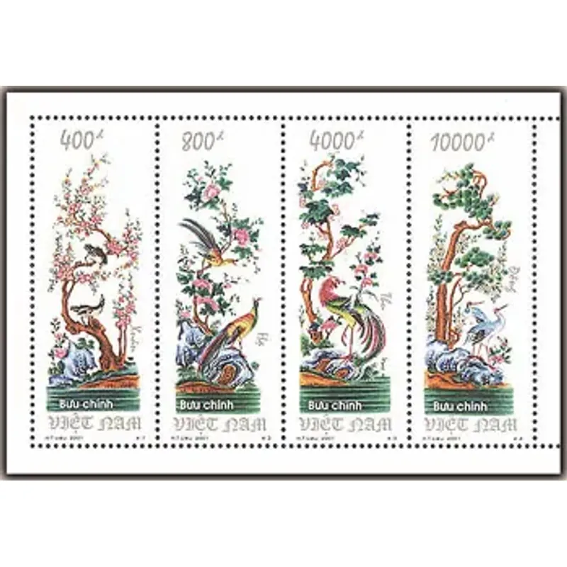 Tem Tứ Quý Bốn Mùa - Tùng Cúc Trúc Mai 716837