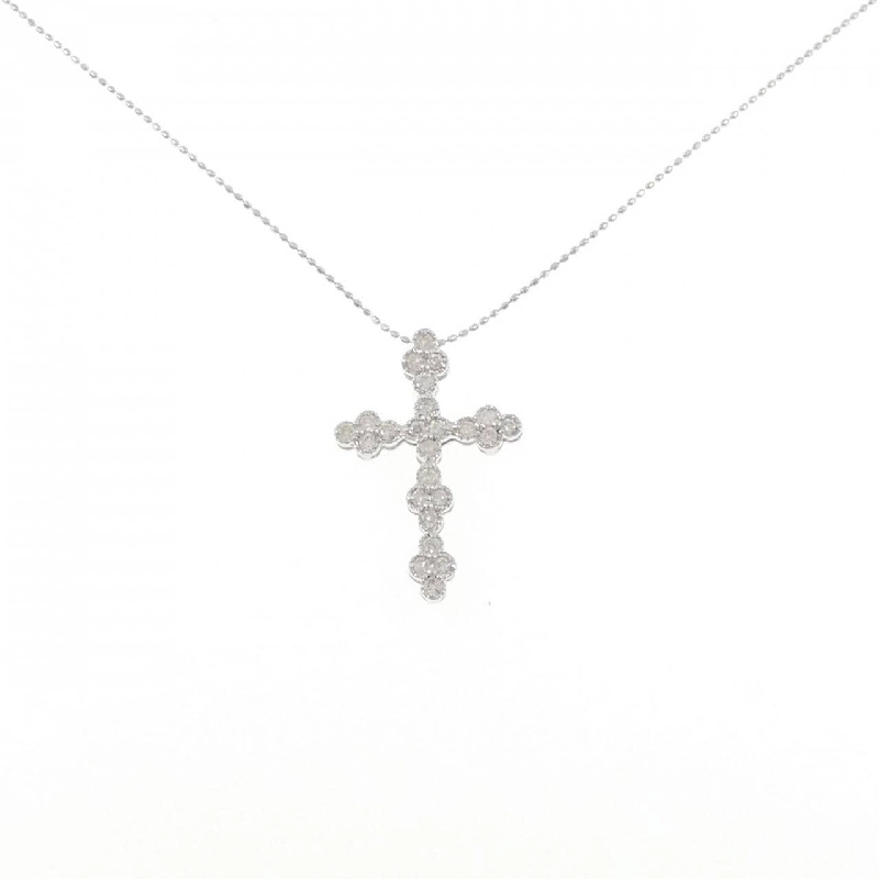 K18WG Dây chuyền kim cương chéo 0.52CT - Hàng hiệu Chính hãng 859885