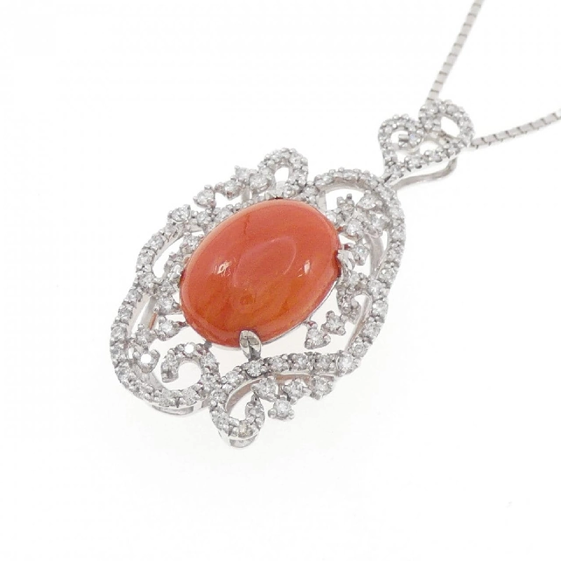 K18WG Mặt dây chuyền san hô - Hàng hiệu Authentic 857723