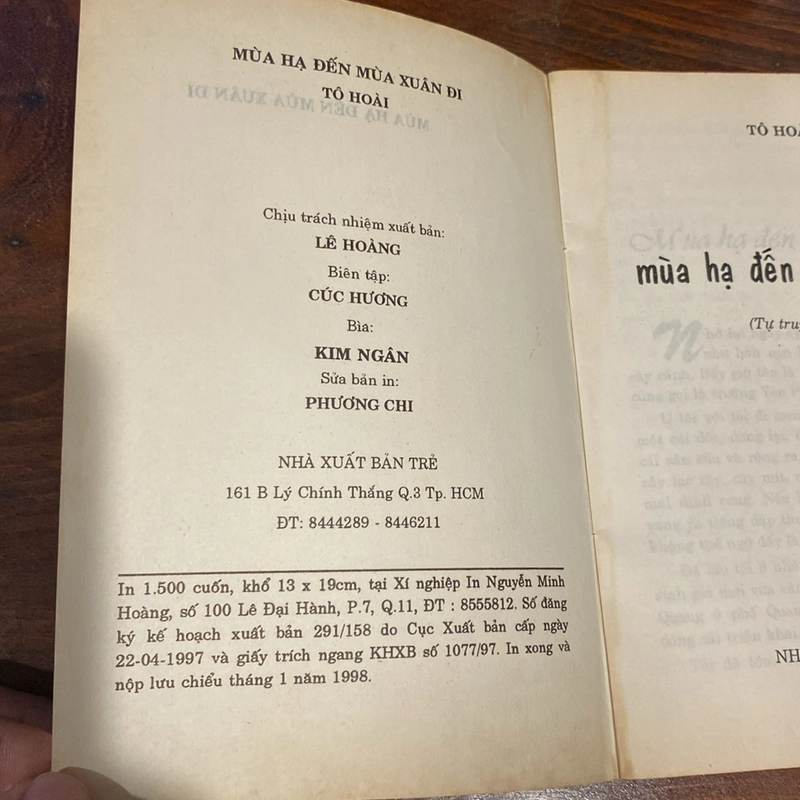 MÙA HẠ ĐẾN MÙA XUÂN ĐI, TÔ HOÀI, TỰ TRUYỆN TẬP II (XB 1998) 475193