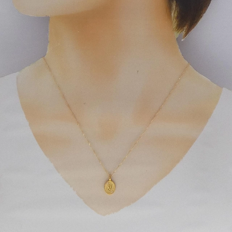 K24YG/K18YG Chữ cái Y Dây chuyền kim cương 0.01CT - Hàng hiệu Chính hãng 856741