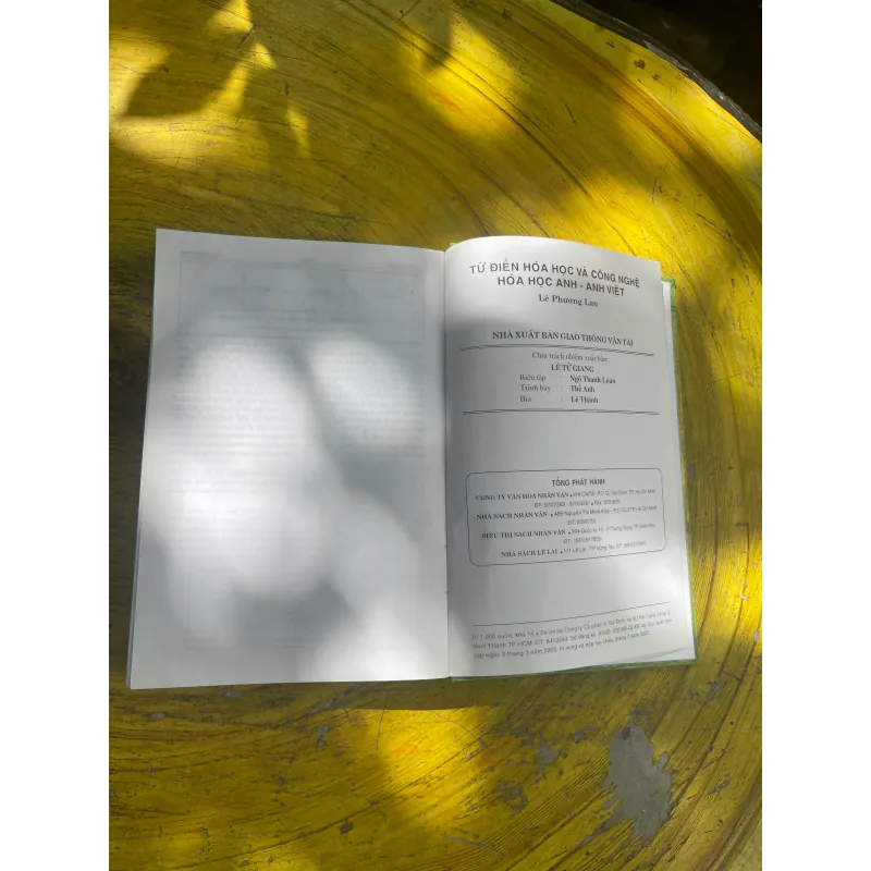 TỪ ĐIỂN HOÁ HỌC & CÔNG NGHỆ HOÁ HỌC ANH- ANH- VIỆT- PHƯƠNG LAN- LÊ NGỌC 730755