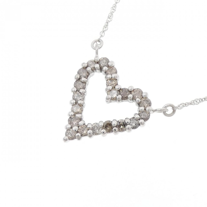 K18WG Dây chuyền kim cương hình trái tim 0.50CT - Hàng hiệu chính hãng 858670