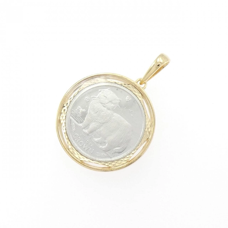 K18YG(枠) Đồng xu Mặt dây chuyền - Hàng hiệu Chính hãng 863019