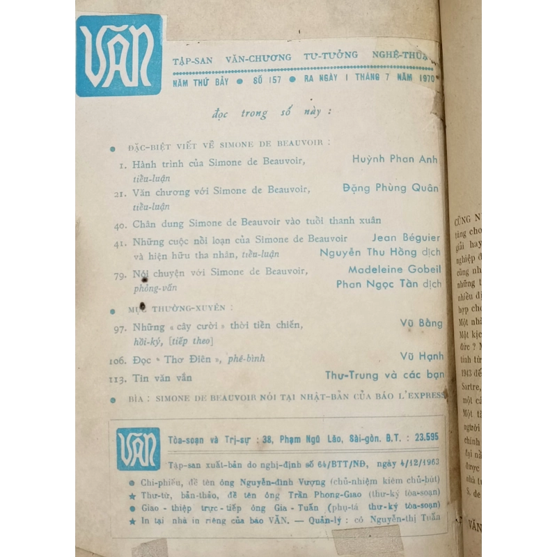 Tạp san Văn số đặc biệt: Simone De Beauvoir 523315