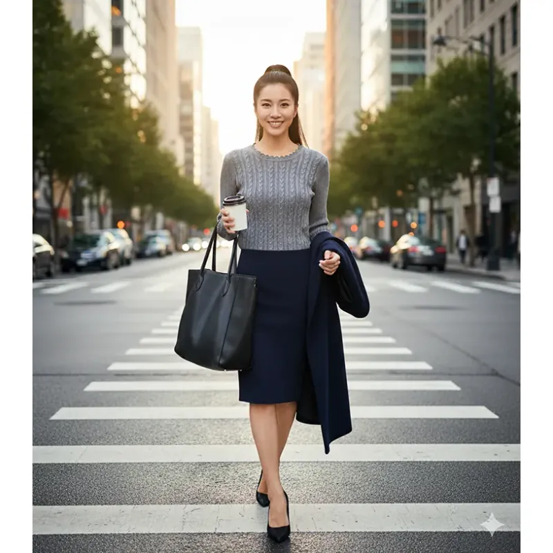 Áo len nữ tay dài màu xám MỚI 95% 1029467