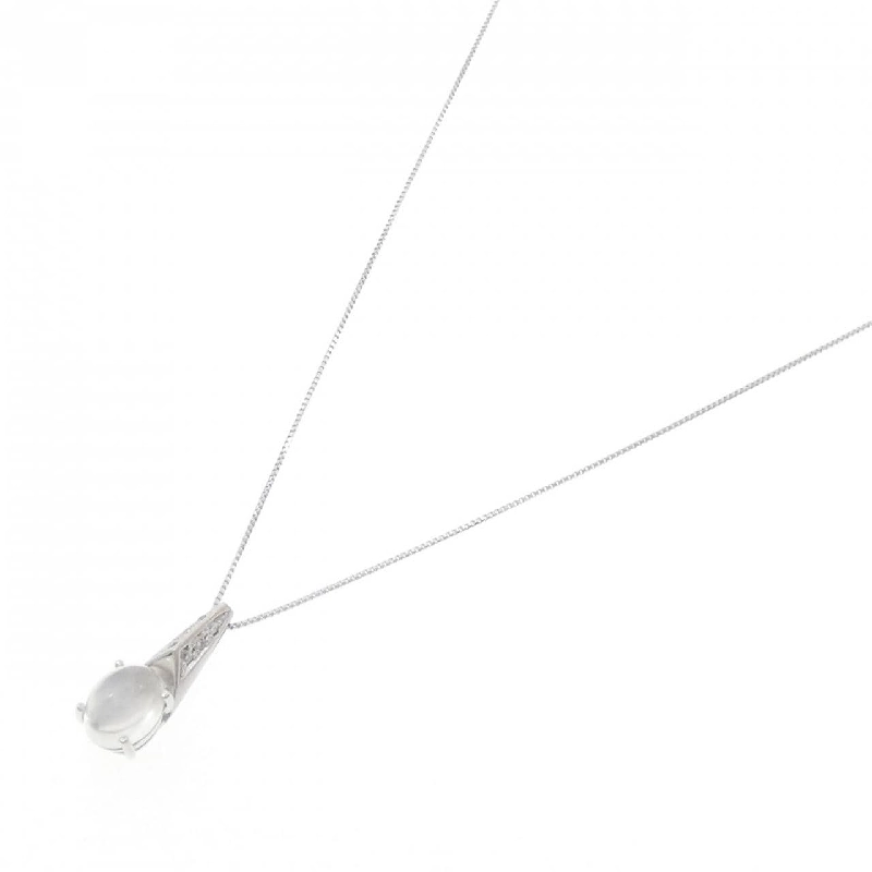 K18WG Dây chuyền đá mặt trăng - Hàng hiệu Authentic 858830