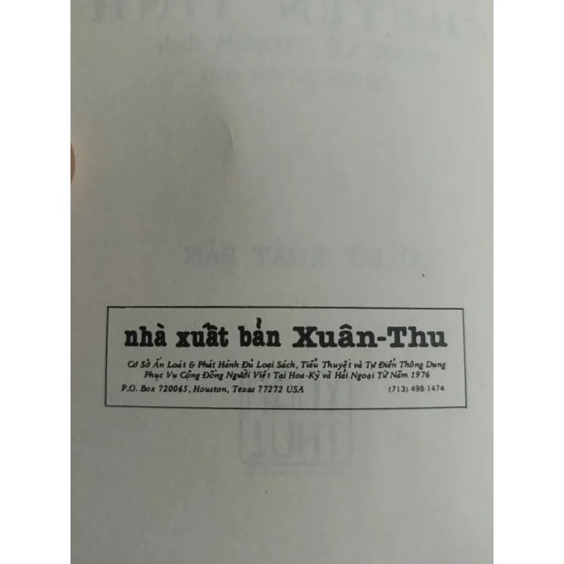 (nhà xuất bản Xuân- Thu) Chuyện tình- Erich Segal 558620