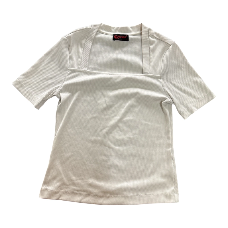 THEKIM Áo thun croptop tay ngắn , áo cổ vuông cho nữ may hai lớp vải 497366