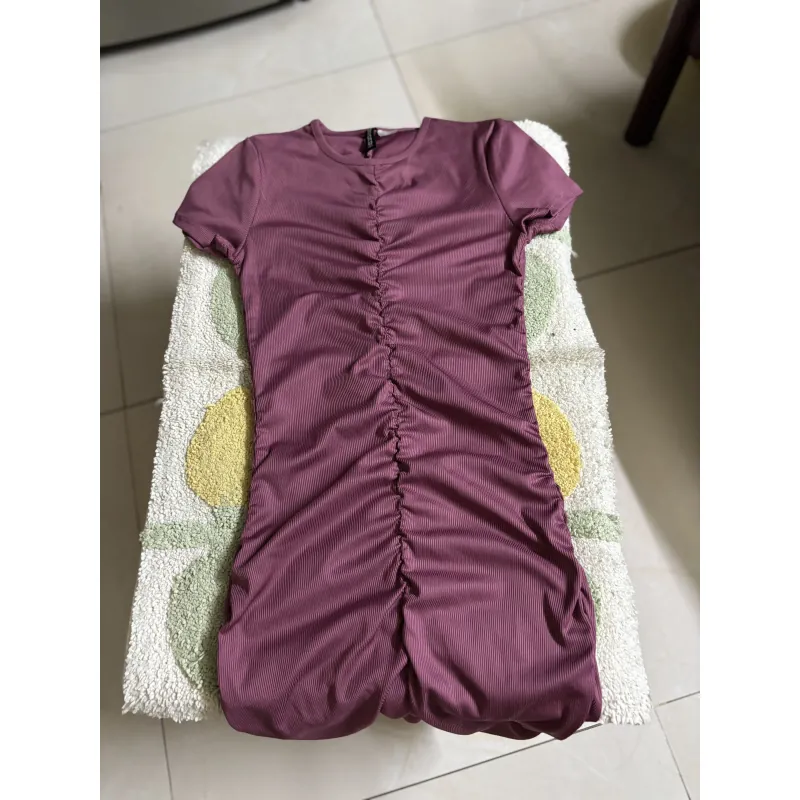 Đầm body nhún H&M mua ở store VN, size S, hồng ruốc 1026483