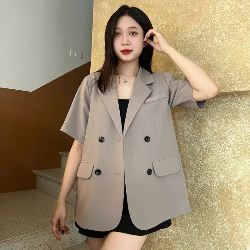 Áo blazer nữ cộc tay , áo vest nữ tay ngắn nhiều màu , phom áo rộng 785499