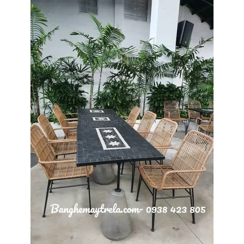 Ghế cafe mây nhựa giá rẻ 660073