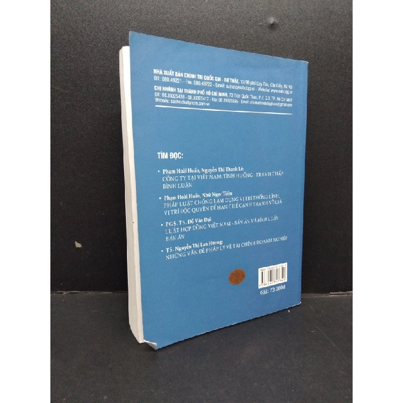 Luật doanh nghiệp Việt Nam mới 90% ố nhẹ 2015 HCM1008 Phạm Hoài Huấn GIÁO TRÌNH, CHUYÊN MÔN 339774