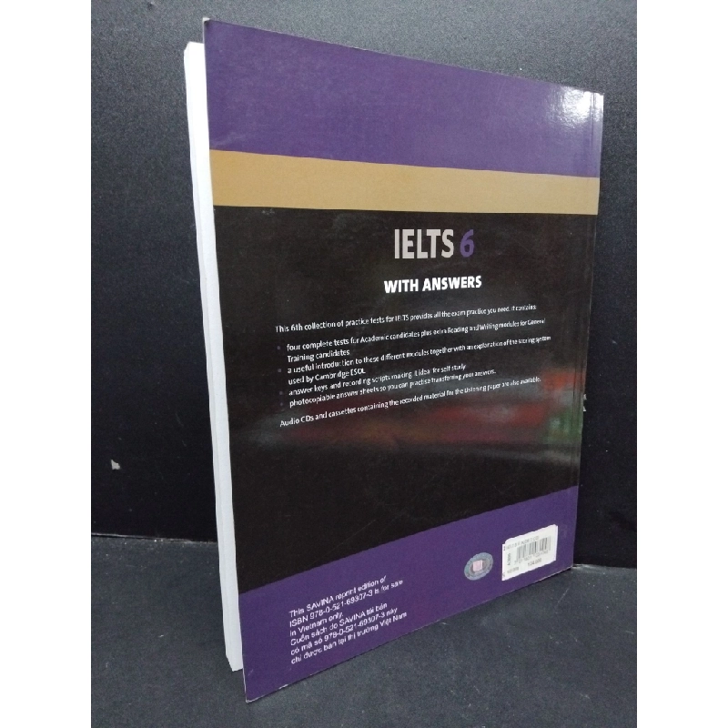 Cambridge English IELTS examination papers with answer 6 mới 80% bẩn bìa, ố nhẹ, có chữ viết HCM1209 Cambridge Esol HỌC NGOẠI NGỮ 274073