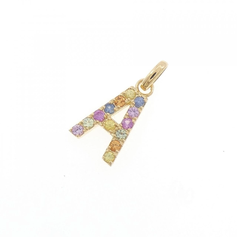 K18YG Chữ cái A Mặt dây chuyền Sapphire 0.20CT - Hàng hiệu Chính hãng 864235