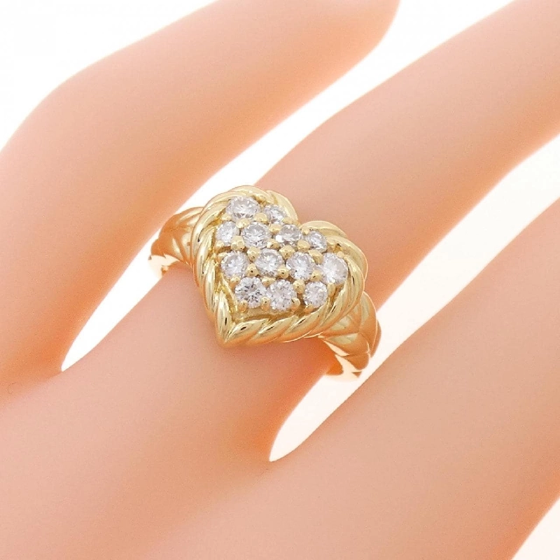 Nhẫn kim cương pavé hình trái tim K18YG 0.52CT - Hàng hiệu chính hãng 850749