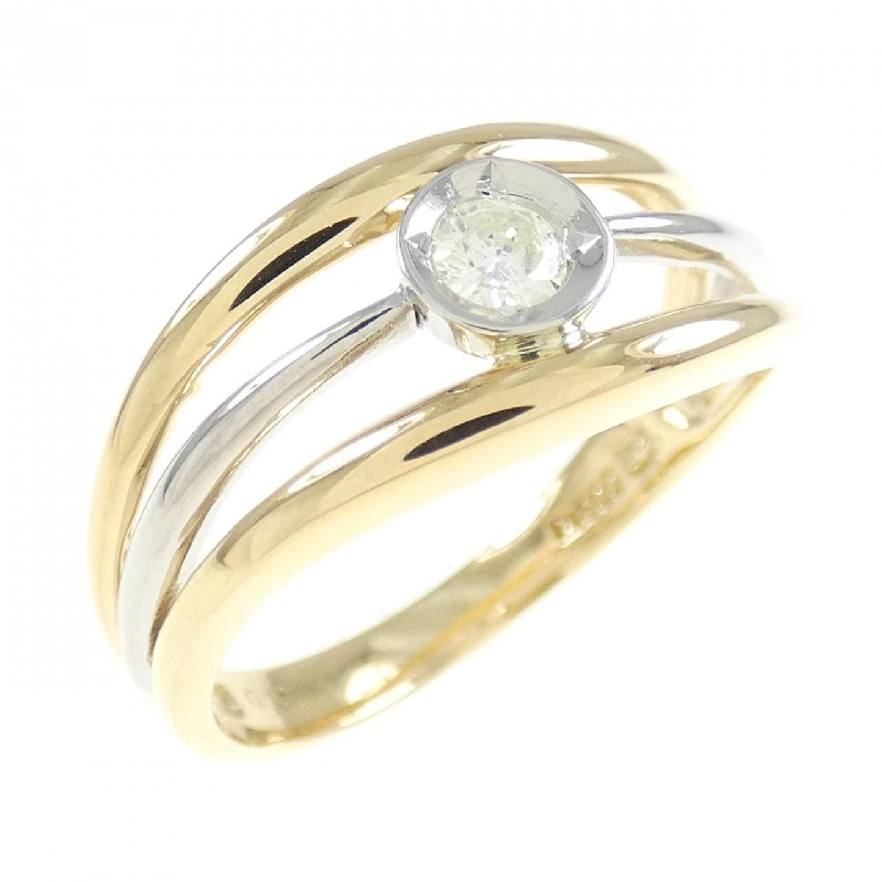 Nhẫn kim cương K18YG/PT 0.10CT 671312