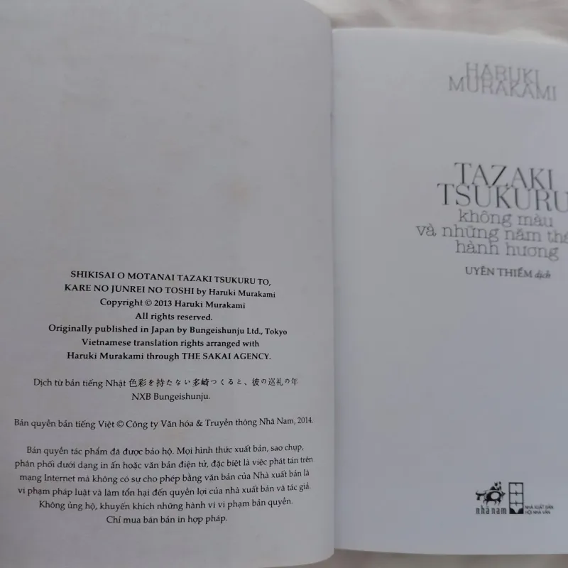 Haruki Murakami - TAZAKI  TSUKURU không màu và những năm tháng hành hương 789345