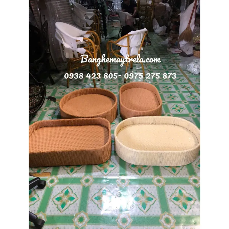 Khay nổi đồ ăn nhựa giả mây 926770