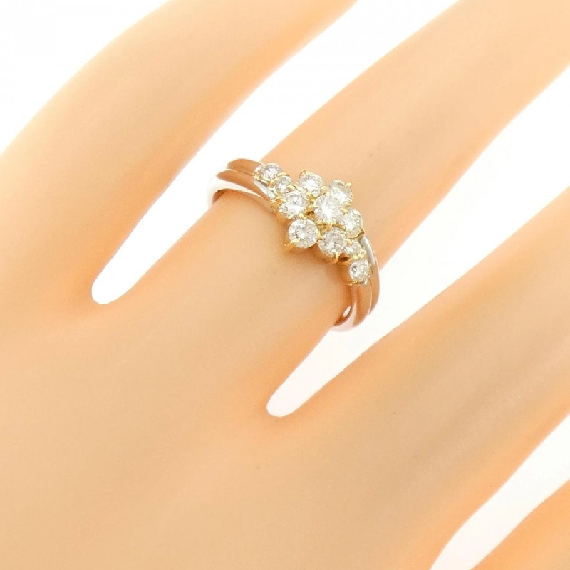 Nhẫn kim cương hoa K18YG/PT900 0.50CT 669741