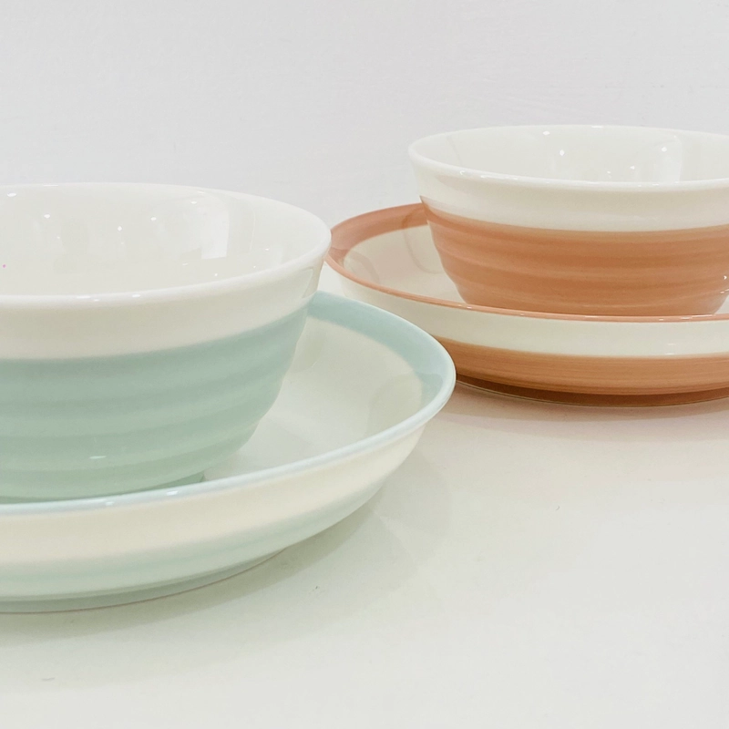 DAISO - 2 Bộ Chén Đĩa Pastel 469951