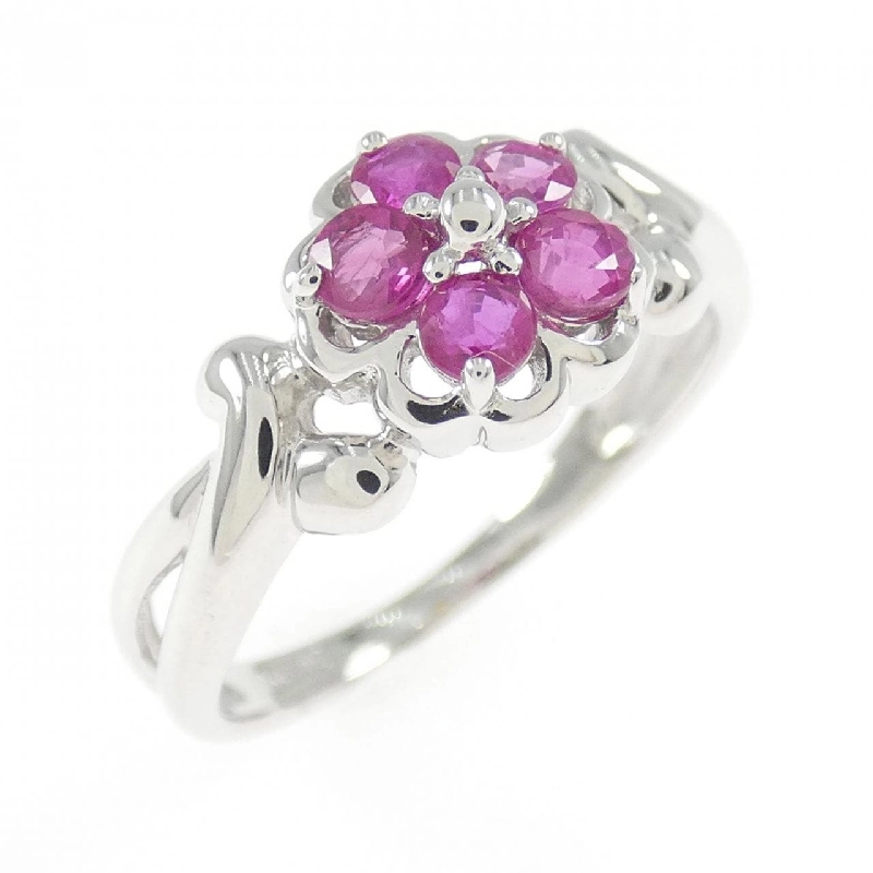 Nhẫn Ruby Hoa K18WG - Hàng hiệu Chính hãng 852624