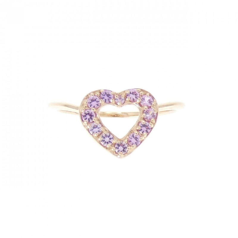 Nhẫn Sapphire K18PG hình trái tim 669580